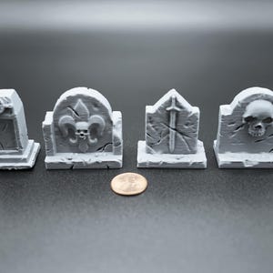 Mini lápides de cemitério – conjunto de 4 (escala 1:12)