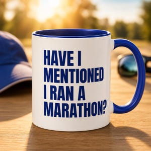 Har jag nämnt att jag sprang ett maratonmugg – Rolig present till löpare – Maratonpresent till honom eller henne – Löparkulmugg – Present till tävlingsdagen
