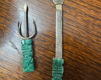 Vintage Alpaca Mexico Tiki  hors d’oeuvres set/2