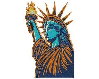 Statue of Liberty Embroidery Design, Patriotic Machine Embroidery, 3 Sizes, Instant Download