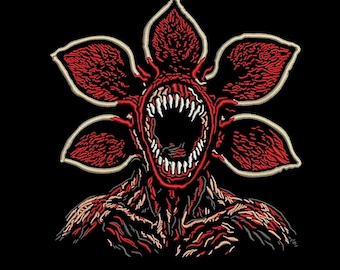 Horror Flower Monster Embroidery Design, Gothic Floral Creature, Monster Face Embroidery, 3 Sizes, Instant Download