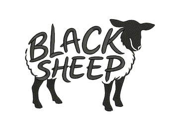 Black Sheep Embroidery Design, Funny Farm Animal Embroidery File, Sheep Quote Machine Embroidery Pattern, 3 Sizes, Instant Download