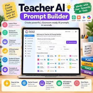 Teacher AI Prompt Builder, AI Lesson Plan Generator, ChatGPT Claude Gemini Prompt Tool for Teachers, Education AI Teaching Assistant web app