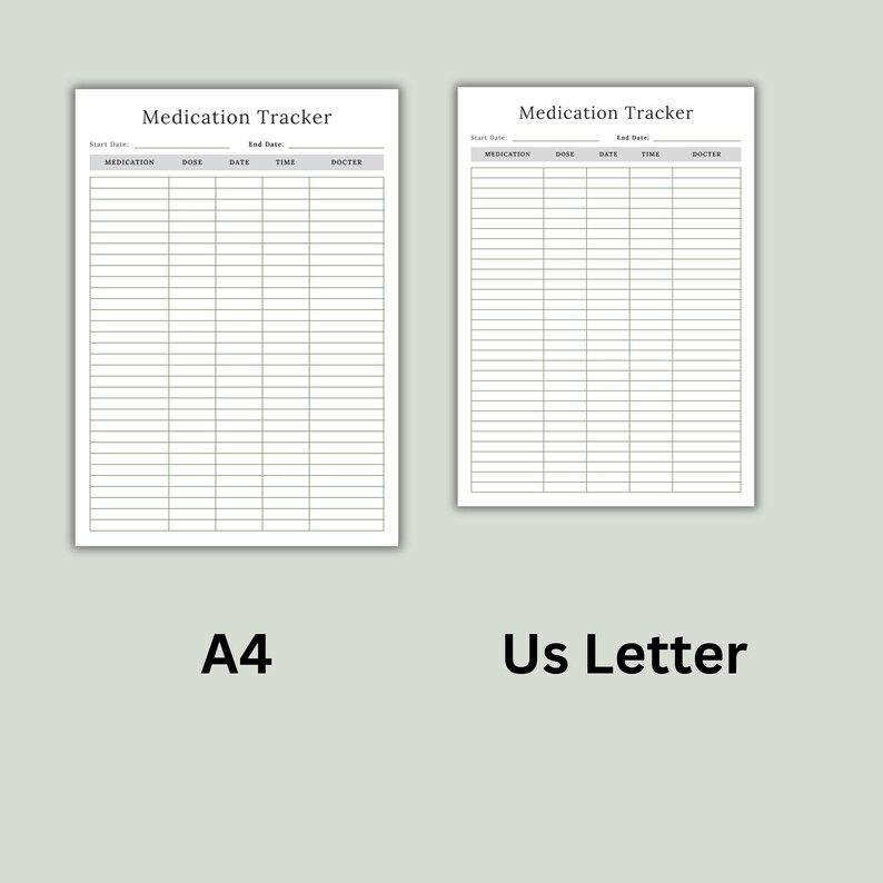 File Header Medication Daily Medication Tracker Printable | Dose Record, Medical Planner (PDF ...