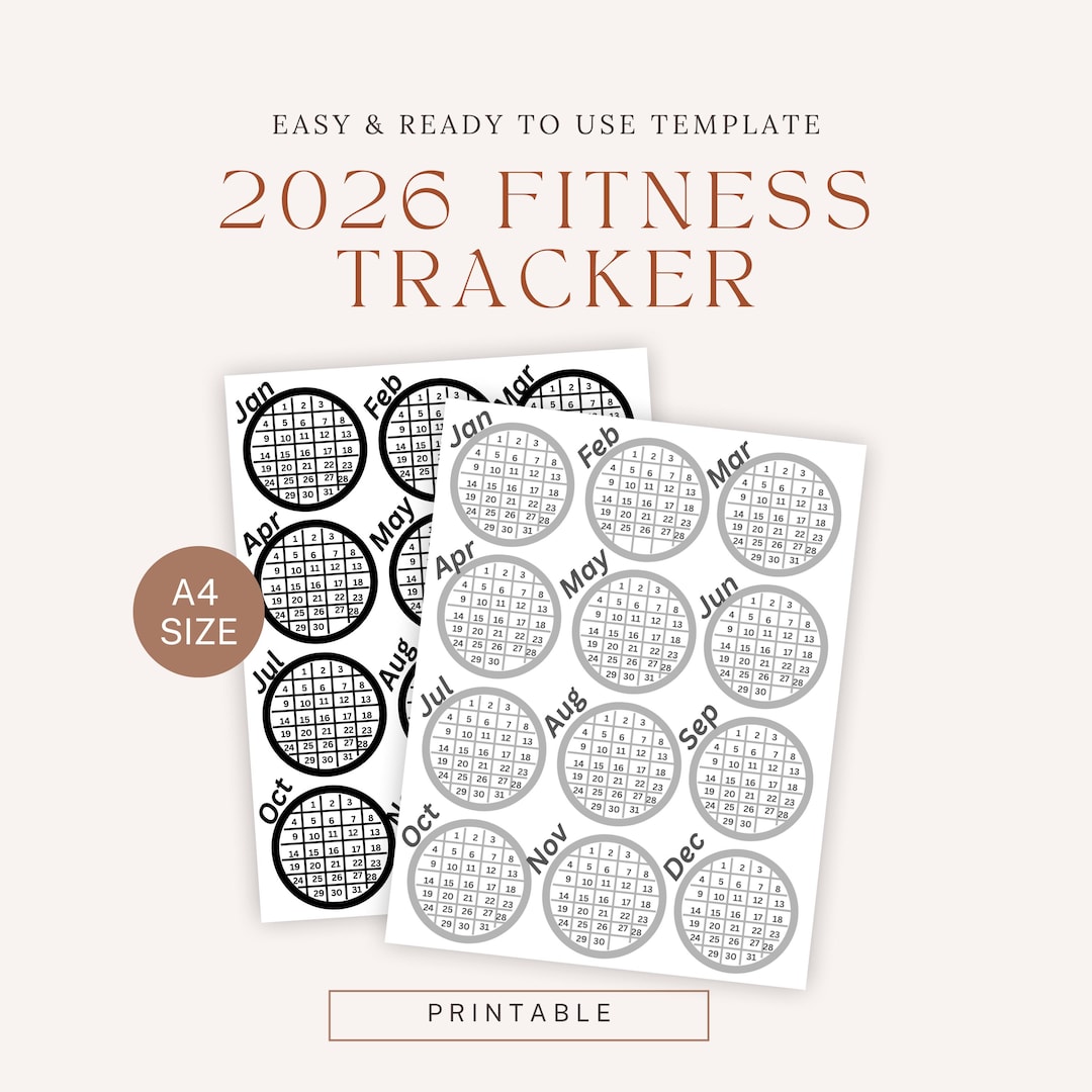 2026 Daily Fitness Tracker Printable | Workout & Habit Tracker | Yearly ...