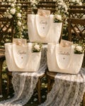 Custom Embroidered Bridesmaid Tote Bag, Personalized Canvas Beach Bag with Initial Ribbon, Wedding Gift for Bridesmaids, Bridal Party Tote product logo
