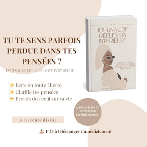 Journal introspectif PDF |Journal bien-être | Développement personnel | Écriture guidée | Self-care féminin | Apaise ton mental