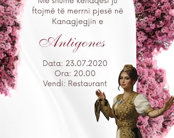 Kanagjegj Einladung Digital | Albanischer Henna Abend | Frauenfest vor der Hochzeit | Editable Canva Vorlage | Sofort Download