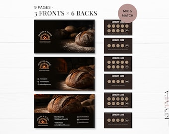 Bakery Loyalty Card | Rustic Bakery Punch Card | Baking Business Card | Bakery Business Card | Business Card Design