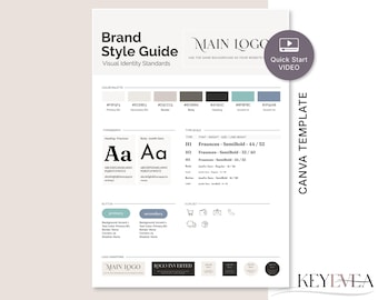 Brand Guide Template | Canva Brand Identity Template | Brand Style Guide | Brand Book | Small Business Branding Kit | Brand Guidelines