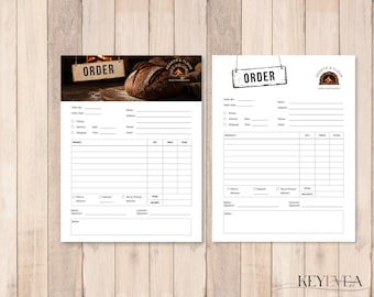 Bakery Order Form Template | Bread Order Form | Food Order Sheet | Wholesale Order Form | Catering Order Form | color & low-ink