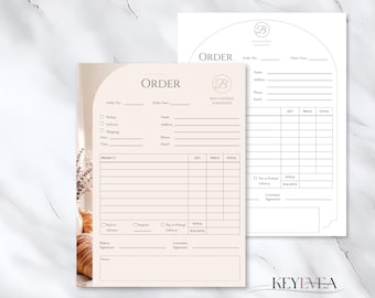 Bakery Order Form Template | Wholesale Order Form | Bread Order Form | Dessert Order Form | Food Order Sheet