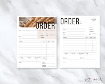 Bakery Order Form Template | Client Intake Form | Digital Order Form | Business Order Form | Online Order Form