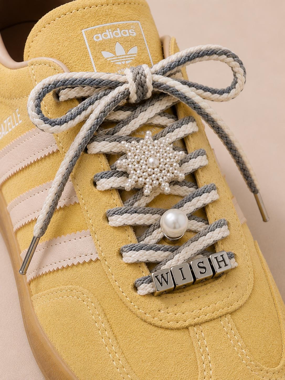 Braided Shoe Laces, Premium Sneaker Laces, Rope Shoelaces with Charms, Pearl Charms Shoe Laces, Braided Shoelaces, Sneaker Accessories