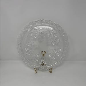 Vintage Mikasa Crystal Cake Stand with Floral Detail