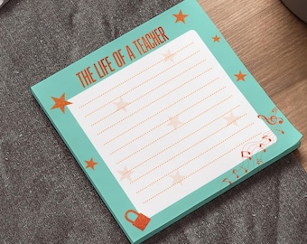 Bloc de notas adhesivas "La vida de un profesor": útiles escolares y de oficina