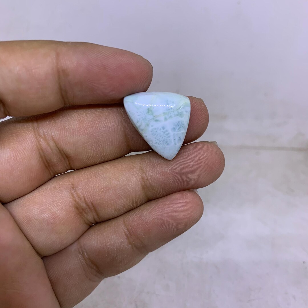 Cabujón de larimar dominicano: piedra preciosa curativa de color azul cielo, artículos de joyería - España