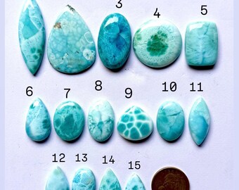 Natürlicher Larimar Edelstein | Larimar Cabochon karibisch blau | Schmuckherstellung Stein