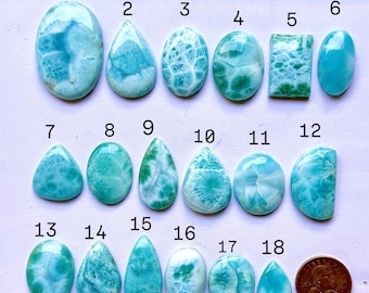 Gema Cabochão de Larimar Natural | Pedra Azul Dominicana para Fabricação de Joias