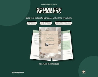 Notion Beginner Guide PDF, 38-Page Introduction to Pages, Databases and Organisation