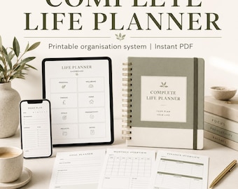 Complete Life Planner | Printable Organization System (Digital PDF Download)