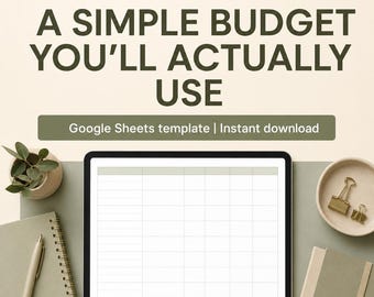 Monthly Budget Spreadsheet | Simple Google Sheets Budget Tracker & Savings Goals