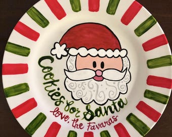 Custom Painted Cookies für Weihnachtsmann-Teller