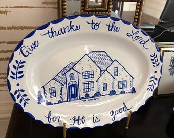 Op maat gemaakte handgeschilderde huisschotel