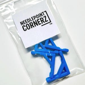 Needlepoint Cornerz, Set of 4 Brackets, Cerulean Blue