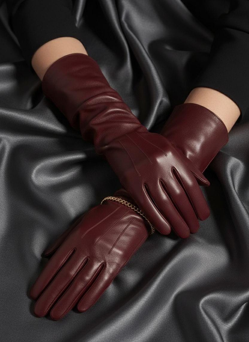 Burgundy gloves - Etsy 日本