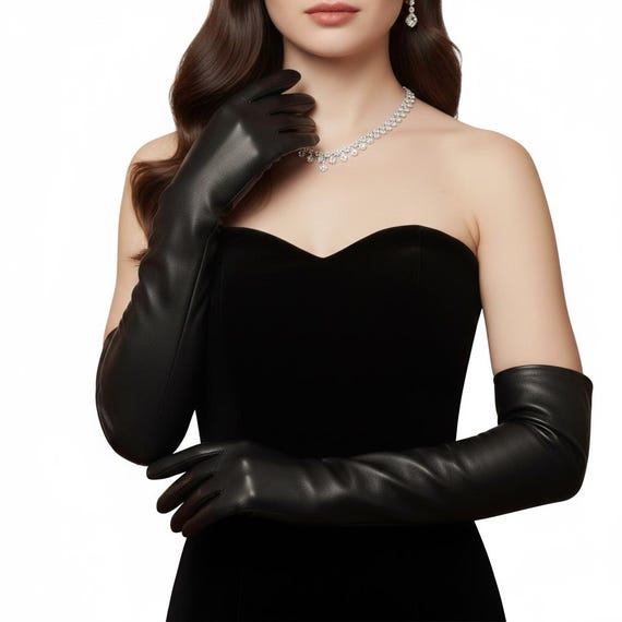 black dress leather gloves Amazon.com: Luwint Soft Leather Long Opera Party Costume Evening Dress  Driving Gloves, Matte Black, 15.75 Forearm Length (Medium) : Clothing,  Shoes & Jewelry