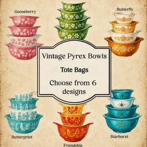 Vintage Pyrex Inspired Stackable Bowls - Wall Art - Etsy