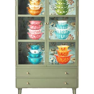 Vintage Pyrex Inspired Stackable Bowls in Hutch - 4" Magnet