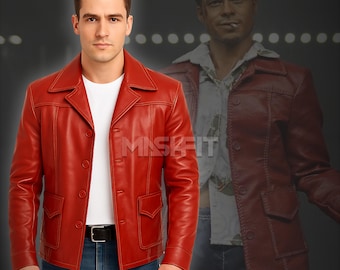 ファイト・クラブ タイラー・ダーデン レッドレザーバイカージャケット