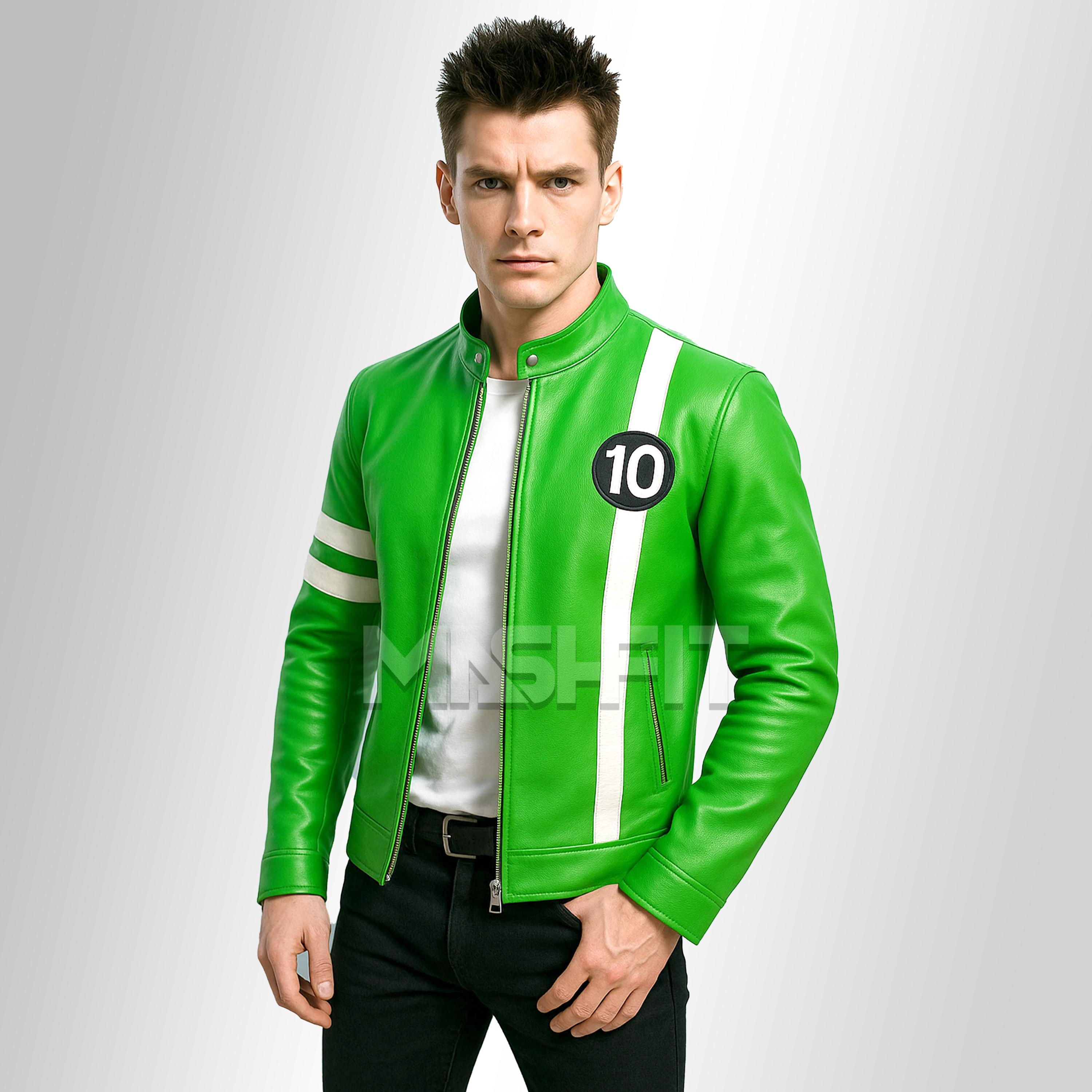 Ben Riley Jacket Handmade Ben 10 Real Leather Cosplay Jacket: Alien Force & Omniverse - Etsy