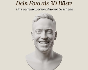 Personalisierte 3D Druck Büste vom Foto | Individuelles Portrait Skulptur Maßanfertigung | Einzigartiges Geschenk | Erinnerung Familie
