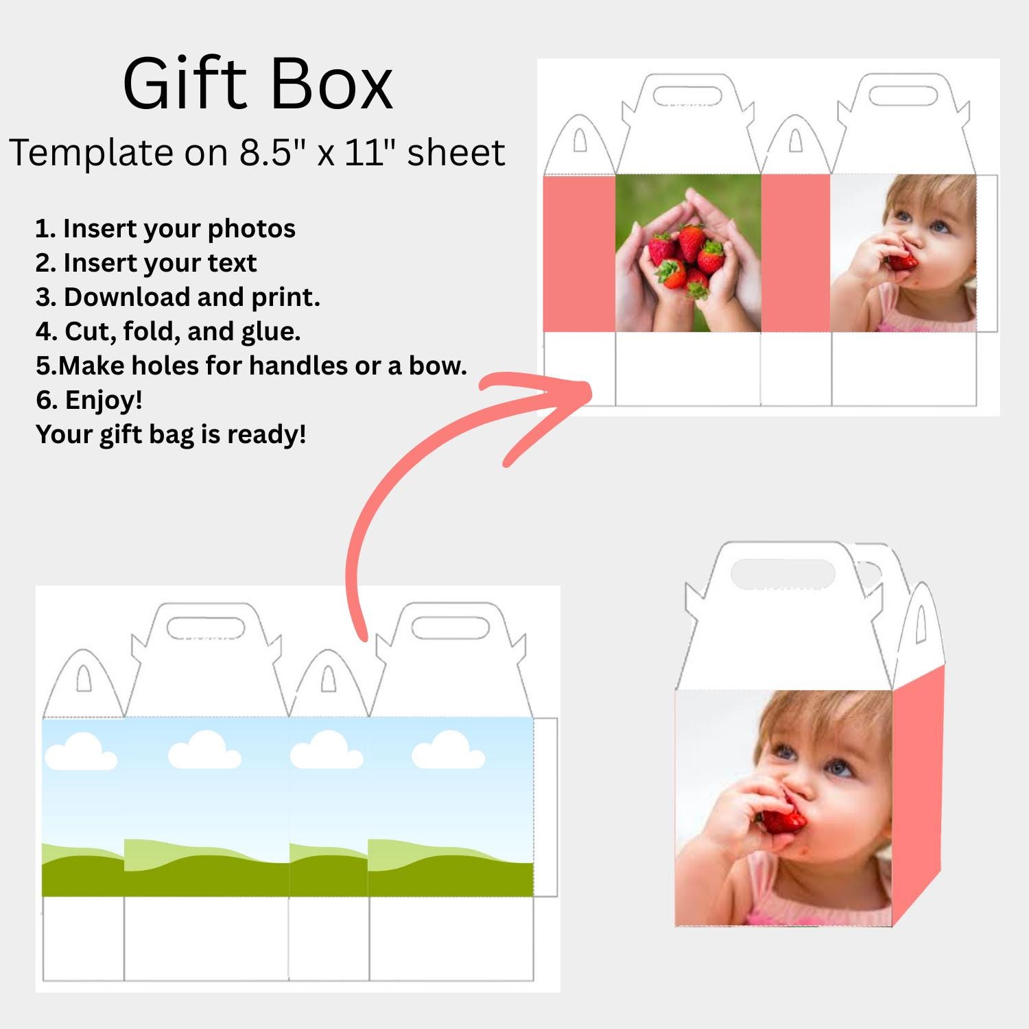 Printable Gift Box Template, Favor Box Template, DIY Party Favor Box ...