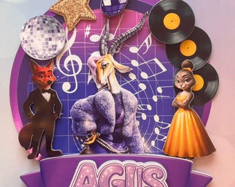 Cake topper Zootopia 2 Studio y PNG