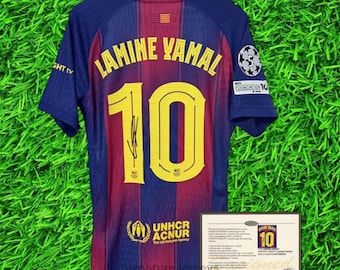 ラミーヌ・ヤマル選手直筆サイン入りバルセロナ25/26ユニフォーム