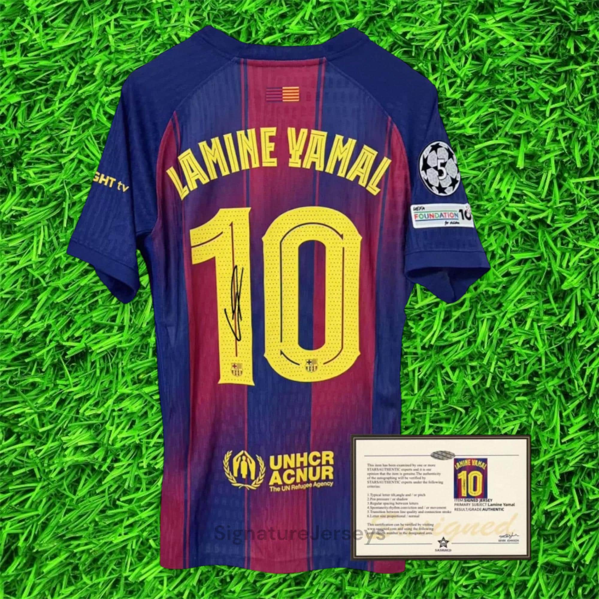 ヤマル直筆サイン入りバルセロナ24/25ホームユニフォーム 24-25