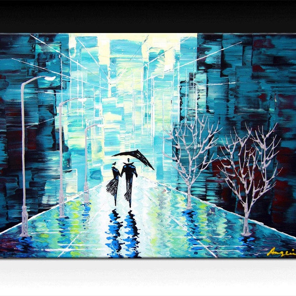 Original Contemporary Palette Knife Fine Art Painting Abstract  On Gallery Wrapped Canvas Ready To Hang