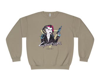 Cyberpunk Grafik Sweatshirt: Unisex Gamer Streetwear