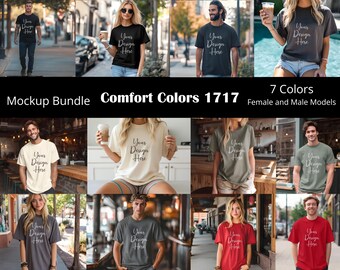 Comfort Colors 1717 Mockup Bundle, Comfort Colors 1717 Shirt Mockups, Mens Shirt Mockup, Womens Shirt Mockup