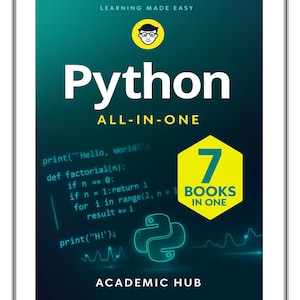 Python Programming Guide, 7 Books in One, Coding Study Book, Digital Download