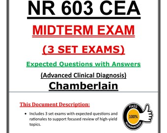 NR 603 Voorbereiding tussentijds examen 2026 | Studiegids Chamberlain NP | Geavanceerde klinische diagnose | Pdf