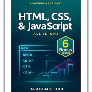 HTML CSS JavaScript All in One, Web Development PDF, Coding Study Guide, Digital Download