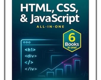 HTML CSS JavaScript All in One, Web Development PDF, Coding Study Guide, Digital Download