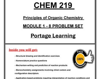 CHEM 219 Módulo 1–8: Conjunto de problemas, Química orgánica, Guía de estudio de Portage Learning