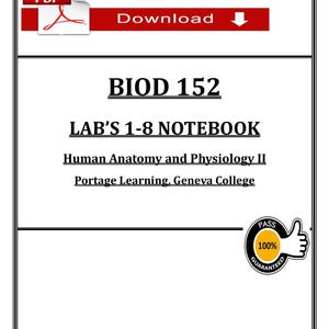 Notatnik laboratoryjny BIOD 152 w formacie PDF | Notatki laboratoryjne z anatomii i fizjologii II | Portage Learning 2026