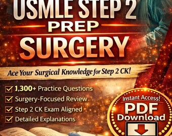 USMLE stap 2 voorbereidingsgids voor CK-chirurgie, oefenvragen 2026 (pdf-download)